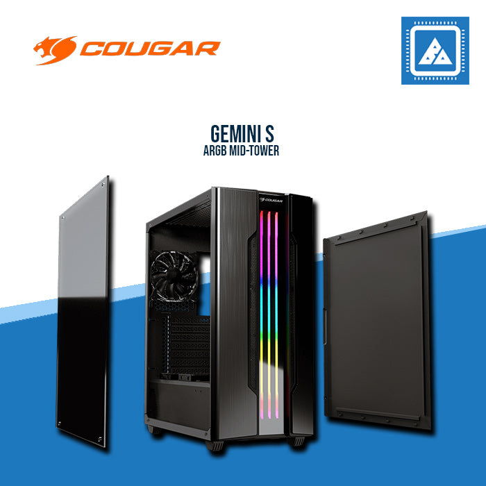 COUGAR CASE GEMINI S / MID-TOWER / ON BOARD RGB / TG / GULL WING DESIGN / (IRON GRAY | SILVER) COUGAR CASE GEMINI S / MID-TOWER / ON BOARD RGB / TG / GULL WING DESIGN / (IRON GRAY | SILVER)